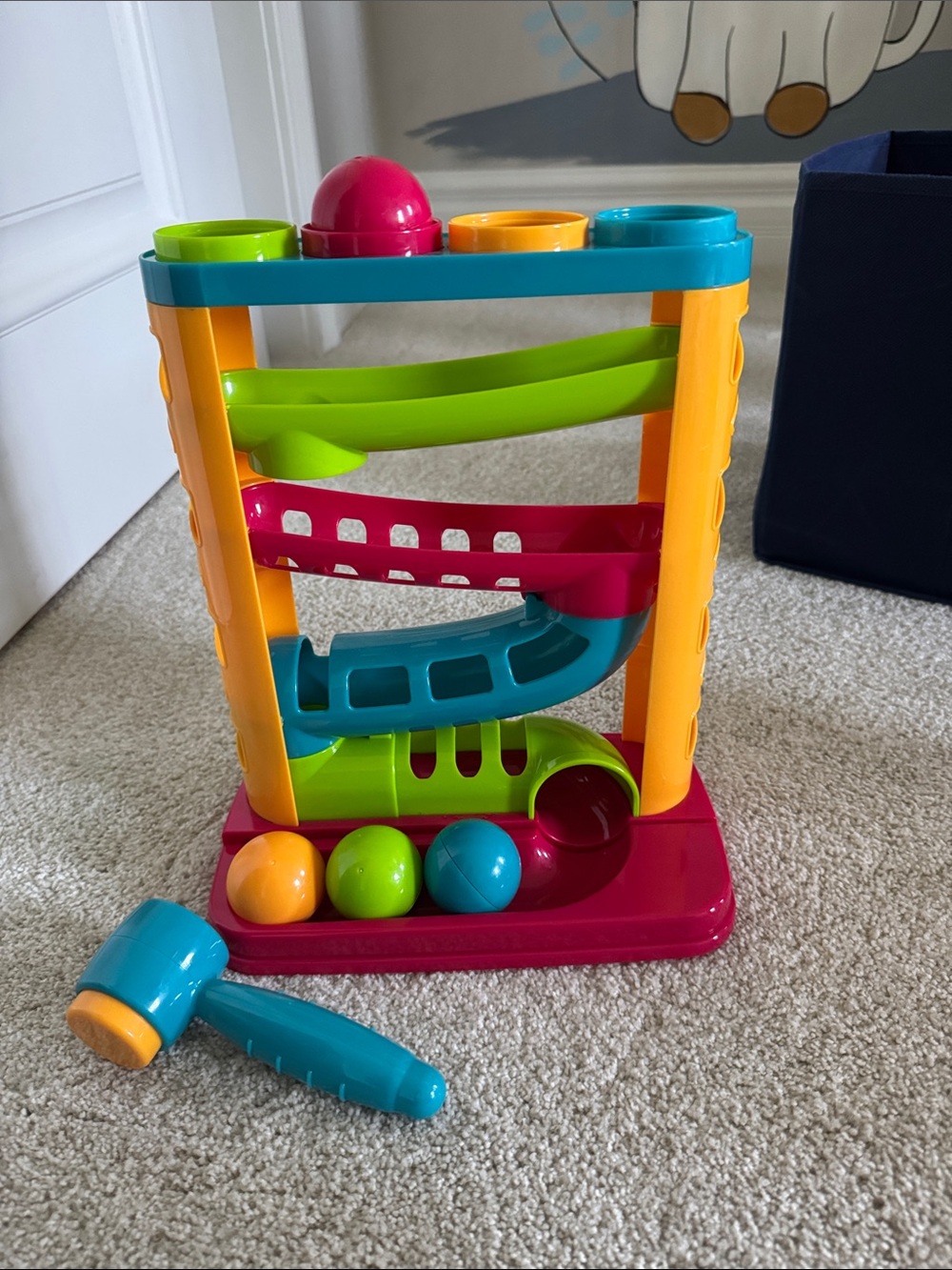 Colorful Ball Drop Hammer Toy - Multicolor Kids Toy